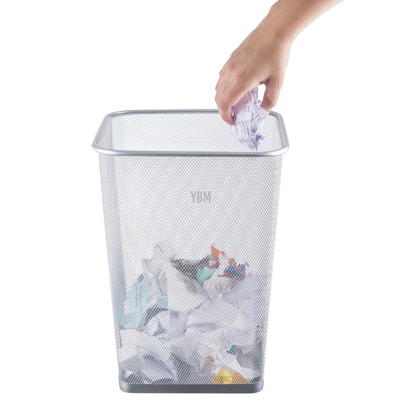 YBM HOME Mesh Wastebasket Trash Can for Home and Office Workspace, Metal Office Trash Can Square-Shaped, 5 Gallon - Image 3